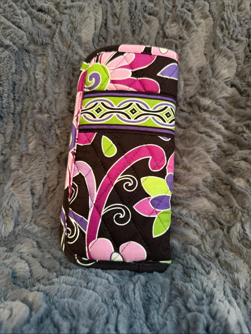 Vera Bradley Quilted Floral Phone Wallet Case in Black, Purple & Green